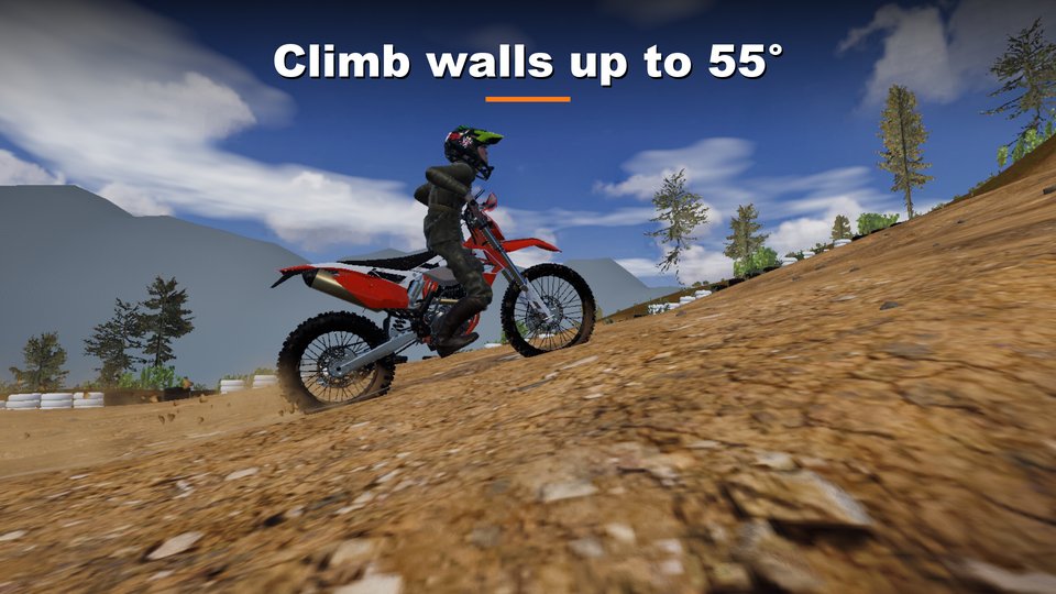 Climbing a 55° wall